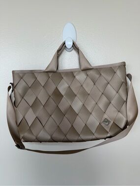 MAGGIE BAGS Tan Recycled Seatbelt Large Tote Bag